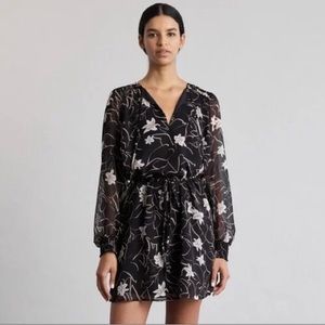Elizabeth and James semi sheer floral lined dress bohemian mini dress Fairycore